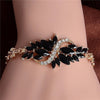 Trendy 18k Gold Plated Leaf 5 Colors CZ Stones Bracelet:FJD,