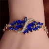 Trendy 18k Gold Plated Leaf 5 Colors CZ Stones Bracelet:FJD,