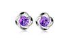 Lucky Clover 925 Sterling Silver Stud Rhinestone Earrings:FJD,