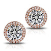 Cluster White Stone Round Cut Stud Earrings:FJD,