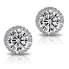 Cluster White Stone Round Cut Stud Earrings:FJD,