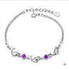 925 Sterling Silver Dolphin Crystal Diamond Bracelet:FJD,