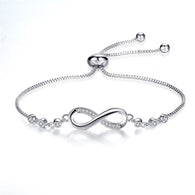 Elegant Diamond Love 925 Silver Charm Bracelet:FJD,