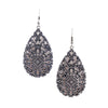 Alloy water drop flower dangle Earrings:FJD,