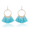 Bohemian Ethnic Fringed Tassel Earrings:FJD,