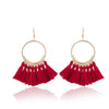 Bohemian Ethnic Fringed Tassel Earrings:FJD,