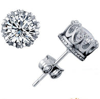 Sterling Silver Crystal Double Stud Earring:FJD,