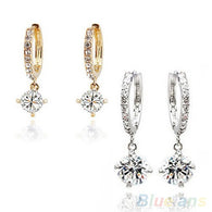 Austrian Zircon Crystal Rhinestone Shining Stud Drop Earring:FJD,