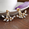 Leaf  Jacket  Gold Color Back Cuff Stud Earrings:FJD,