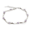 925 Sterling Silver Charm Crystal Bamboo Chain Bracelet:FJD,