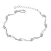 925 Sterling Silver Charm Crystal Bamboo Chain Bracelet:FJD,