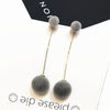 Fashion jewelry sweet simple size plush ball long temperament earrings:FJD,