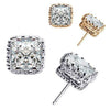 Lover Stunning Vogue Party Square Crown Hollow Zircon Stud Earrings:FJD,