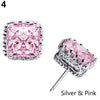 Lover Stunning Vogue Party Square Crown Hollow Zircon Stud Earrings:FJD,