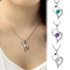 Fashion Heart Shaped Rhinestone Pendant & Chain Necklace:FJD,