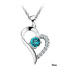 Fashion Heart Shaped Rhinestone Pendant & Chain Necklace:FJD,