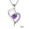 Fashion Heart Shaped Rhinestone Pendant & Chain Necklace:FJD,