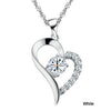 Fashion Heart Shaped Rhinestone Pendant & Chain Necklace:FJD,