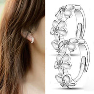 925 Sterling Silver Crystal Rhinestone Hoop Stud Earrings:FJD,