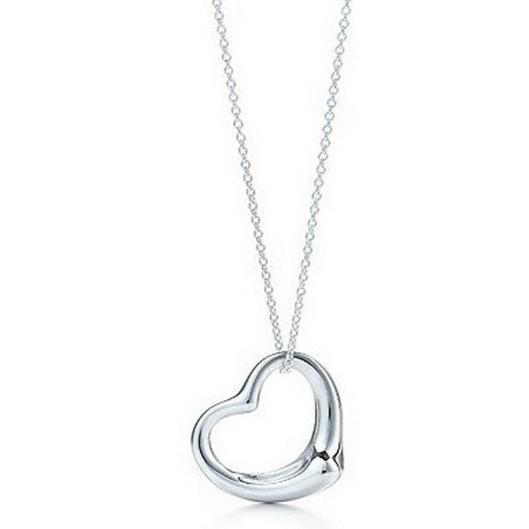 Silver Plated Peach Heart Pendant Necklace:FJD,