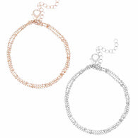 Summer Dainty Double-Layer Satellite Chain Bracelet:FJD,