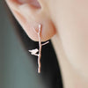 Tree Branches Lovely Bird Stud Earrings:FJD,