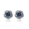 Women's Rose Shaped Alloy Rhinestone Stud Earring:FJD,