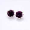 Women's Rose Shaped Alloy Rhinestone Stud Earring:FJD,