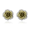 Women's Rose Shaped Alloy Rhinestone Stud Earring:FJD,