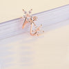 Bone Clips Crystal Flower Cuff Ear Stud Earrings:FJD,