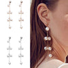 Fashion Pearl Tassel Earrings Long Personality Earrings:FJD,