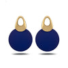 Viennoi Fashion Jewelry Blue & Red Dangle Earrings for Woman Rose Gold Color Earrings Trendy Round Earrings:FJD,