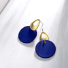 Viennoi Fashion Jewelry Blue & Red Dangle Earrings for Woman Rose Gold Color Earrings Trendy Round Earrings:FJD,