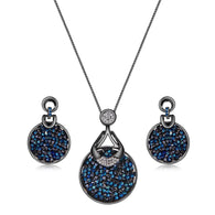 Viennois Blue Crystal From Swarovski Women Jewelry Sets Fashion Rhinestone Pendant Earrings And Necklace Sets For Women:FJD,